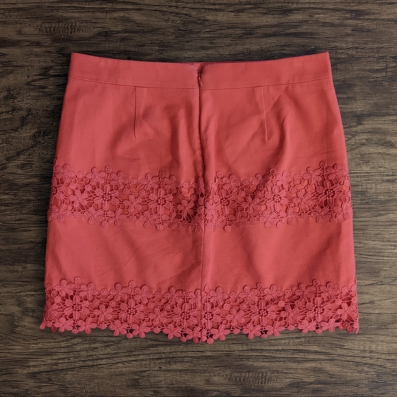 J. Crew Coral Skirt Lace Detail - Picture 5 of 5